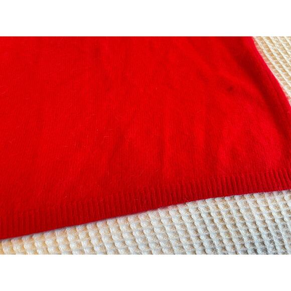 VTG Rafaella Red Angora Lambs Wool Blend Fuzzy Crew Neck Long Sleeve Sweater Med - Picture 7 of 15